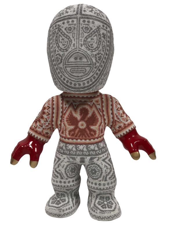 CHROMA HUICHOL BEADED WRESTLER SCULPTURE 12" (1 of 4)