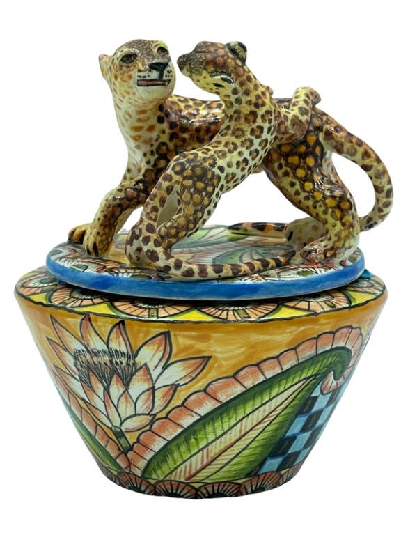 ARDMORE CERAMIC LEOPARD LIDDED TRINKET DISH 4" (1 of 7)