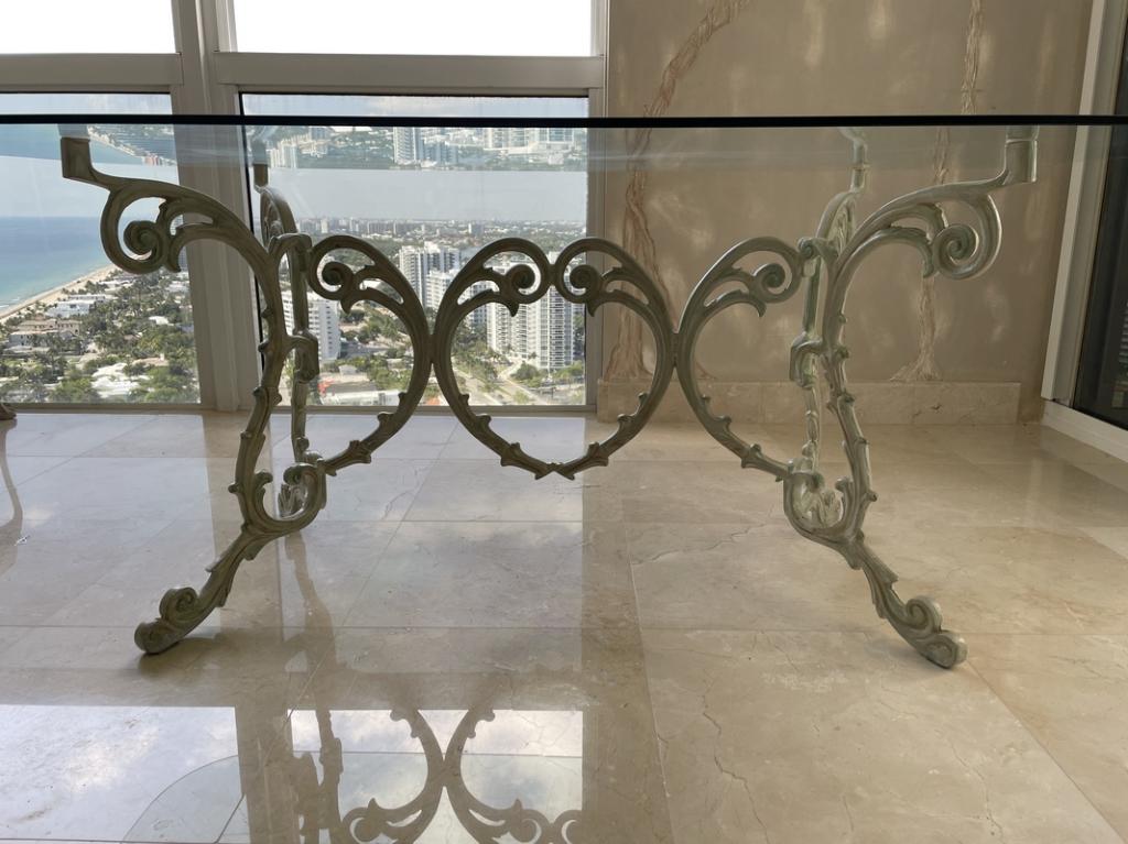 VINTAGE FRENCH COUNTRY ALUMINIUM DINING TABLE (1 of 10)