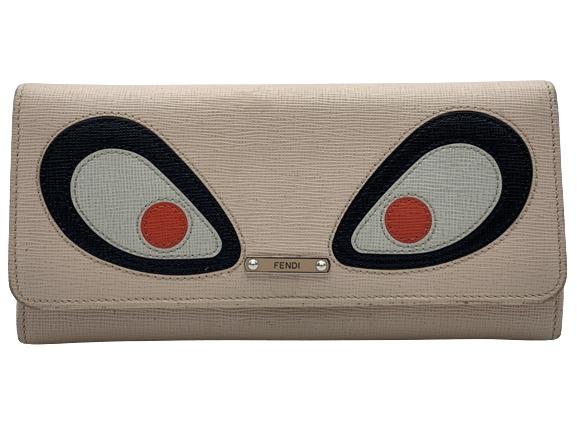 FENDI MONSTER CONTINENTAL SAFFINO LEATHER WALLET (1 of 3)