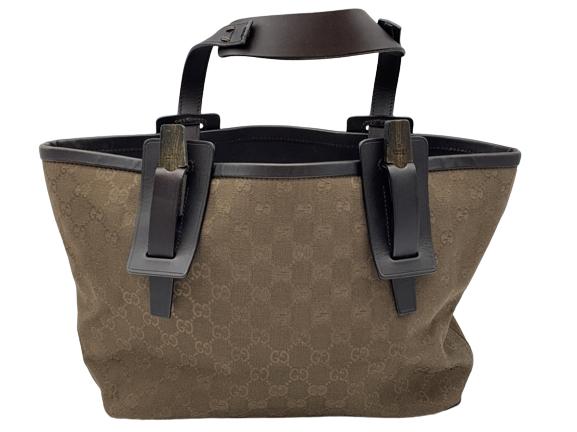 GUCCI BROWN MONOGRAMMED TOTE HANDBAG: Gucci One Shoulder Tote Bag-Brown Canvas-Monogrammed Canvas-Dark Brown Leather straps-Gun Metal hardware-28,5*22*11cm-106241-002404- AAQ2121ALL BAGS HAVE BEEN AUTHINTICATED AND COME WITH COA'S