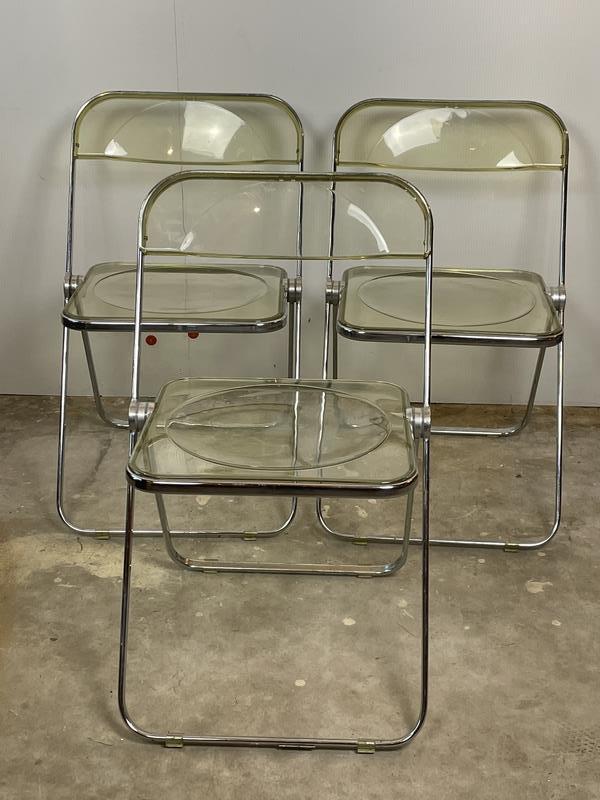 3 CASTELLI LUCITE FOLDING CHAIRS 29" (1 of 5)