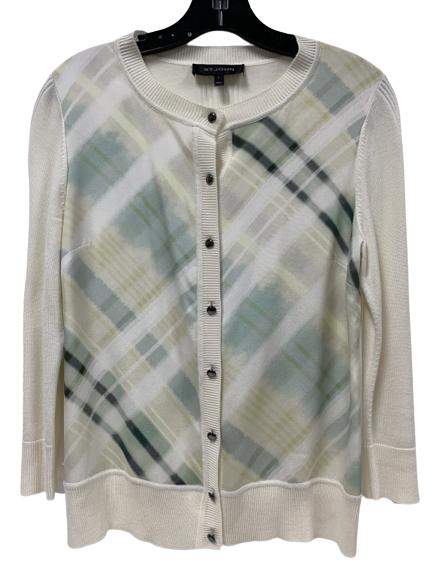 ST JOHN GREEN PLAID  LONG SLEEVE SWEATER  P  SMALL (1 of 3)
