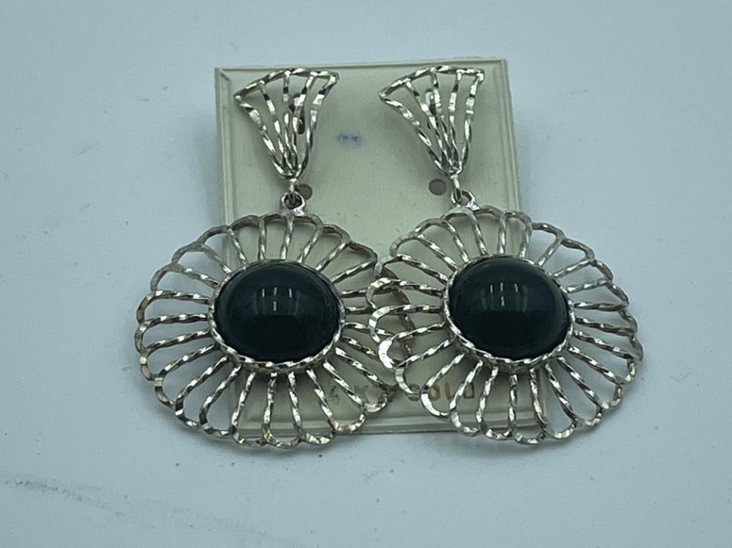 STERLING SILVER DROP PIERCED EARRINGS (1 of 2)