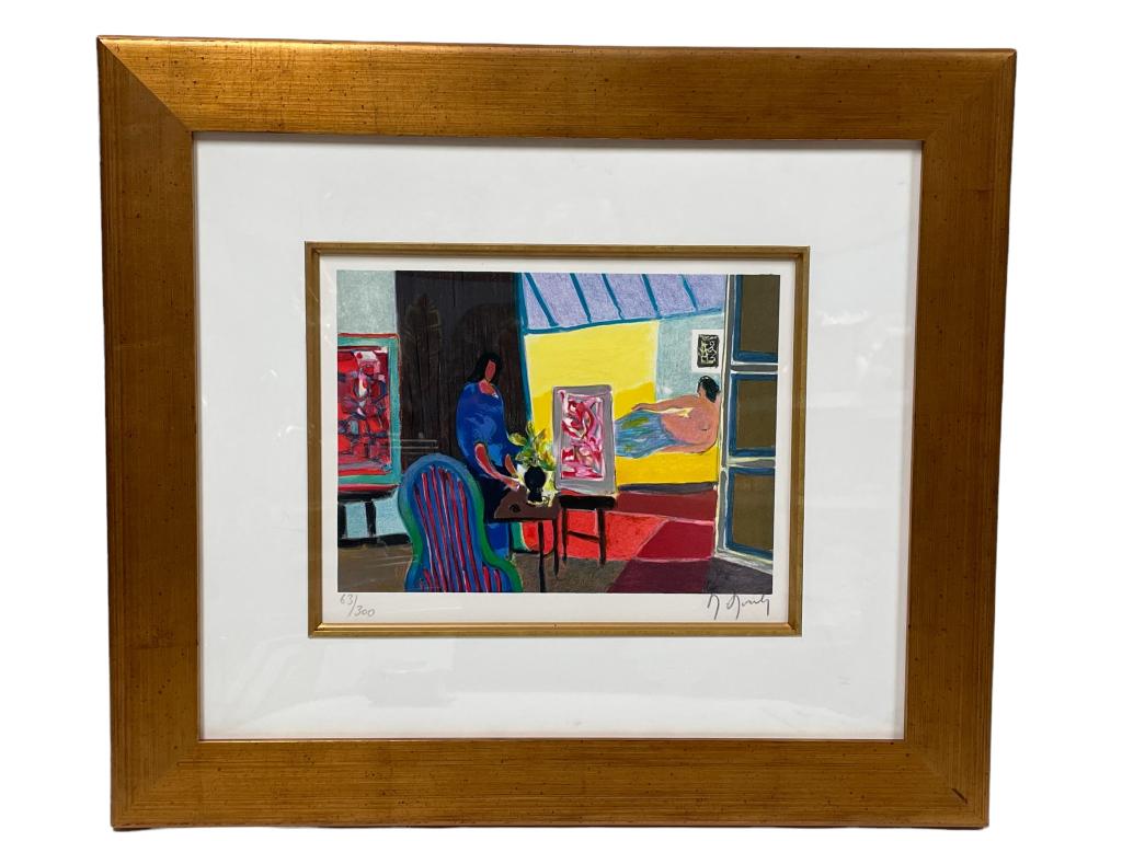 MARCEL MOULY "LA MODELE" SIGNED LITHOGRAPH 24": MARCEL MOULY "LA MODELE" SIGNED LITHOGRAPH PRINT | FRENCH STILL LIFE RECLINING NUDE-PENCIL SIGNED & NUMBERED 63/ 300-21" X 24" APPROX TO FRAME-10" X 12" TO ART WINDOW-VERY GOOD PRE OWNED CONDITION-DP6