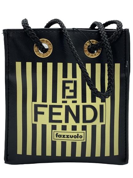 FENDI BLACK/YELLOW LEATHER MINI POUCH (1 of 4)
