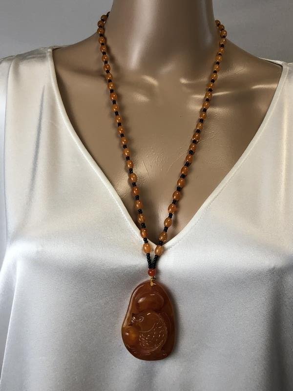 HANDCRAFTED CANELIAN INSPIRED ETHNIC NECKLACE: HANDCRAFTED CANELIAN INSPIRED ETHNIC NECKLACE