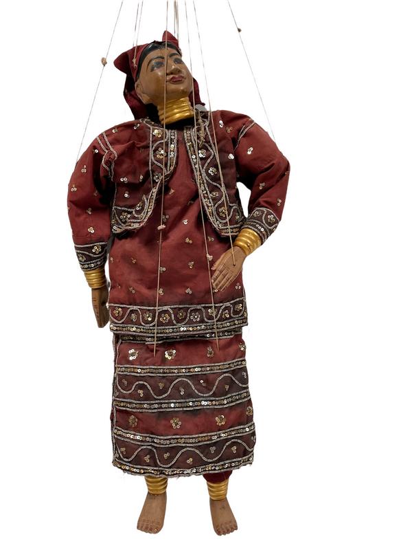 MYANMAR BURMA MARIONETTE STRING PUPPET 25": ANTIQUE STYLE MYANMAR BURMA MARIONETTE STRING PUPPET THEATER -25" APPROX-GOOD PRE OWNED CONDITION, SOME TANGLE TO STRING-DP6622 THIRD PARTY SHIPPING REQUIRED ON ALL ITEMS. A list of shippers can be fo