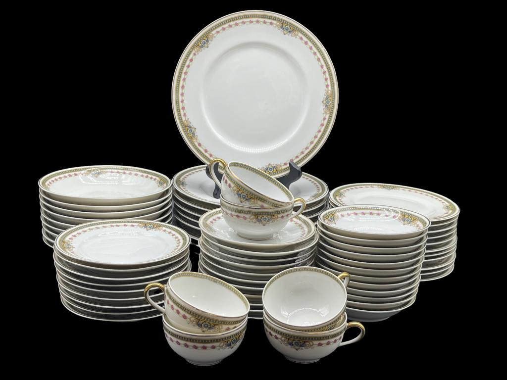 L. BERNARDAUD LIMOGES SET OF VINTAGE CHINA 67 PCS: L. BERNARDAUD LIMOGES SET OF VINTAGE CHINA 67 PCS -VERY GOOD CONDITION CONSISTANT WITH AGE-FEW OF THE PLATES MAY HAVE SMALL CHIPS