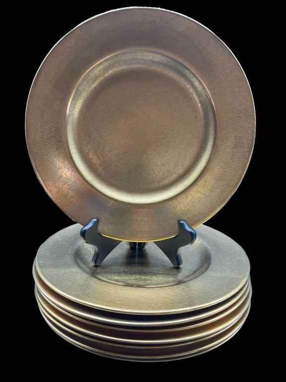 SET OF 8 VTG PICKARD GOLD DINNER PLATES: THIRD PARTY SHIPPING REQUIRED ON ALL ITEMS. A list of shippers can be found in our Shipping Policy and in our Terms & Conditions of each auction, and also at: