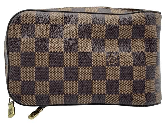 LOUIS VUITTON GERONIMOS DAMIER EBENE BAG: Geronimos Brown-Coated Canvas-Damier Ebene-20,5*11*4,5cm-CA1023 (Dec 2003)- AAT5869