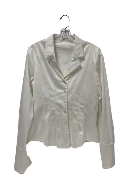 ESCADA SIZE 40 WHITE BUSINESS BLOUSE: ESCADA SIZE 40 WHITE BUSINESS BLOUSE