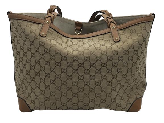 GUCCI MONOGRAMMED CANVAS CRAFT TOTE (1 of 5)