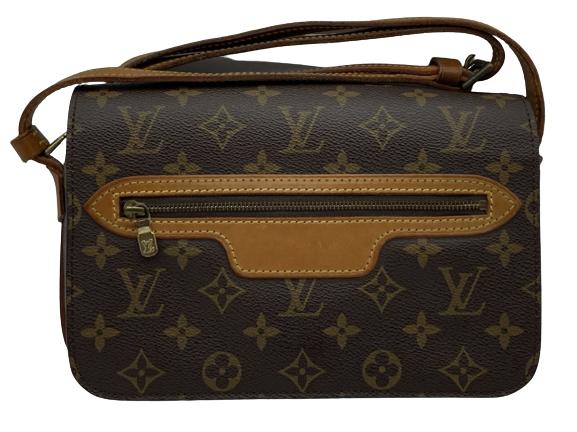 LOUIS VUITTON SAINT GERMAIN BROWN MONOGRAMED: -Louis Vuitton Saint Germain-Brown Coated Canvas-Monogram Canvas-Vachetta-Golden Brass-24*16*4cm-NO0905 (1995)AAS9693