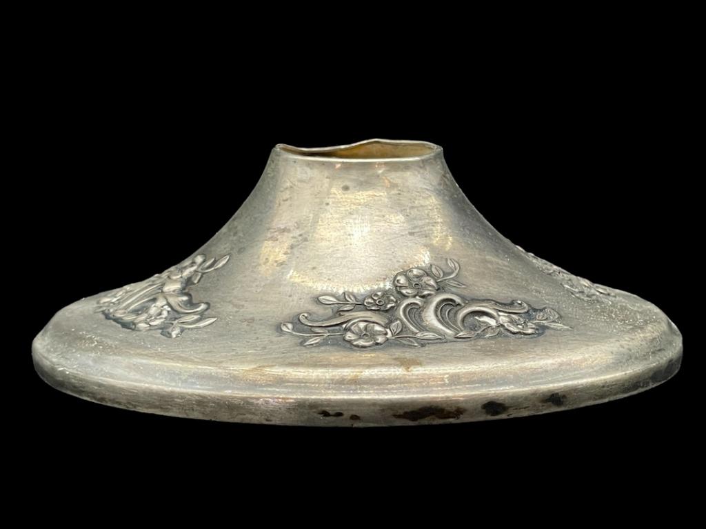 VINTAGE GORHAM SILVER CANDLESTICK BASE 242 G: VINTAGE GORHAM SILVER CANDLESTICK BASE -WEIGHTED 242 GRAMS-3.5" DIAMETER APPROX-PRE OWNED CONDITION-DP7122 THIRD PARTY SHIPPING REQUIRED ON ALL ITEMS. A list of shippers can be found in our Shipping P