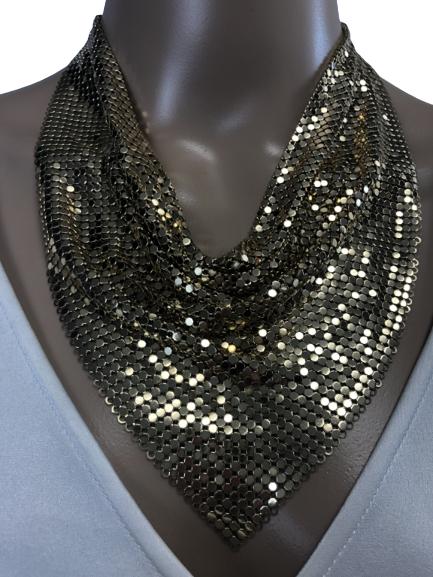 VTG GLAMEROUS GOLD MECH COLLAR NECKLACE: VTG GLAMEROUS GOLD MECH COLLAR NECKLACE