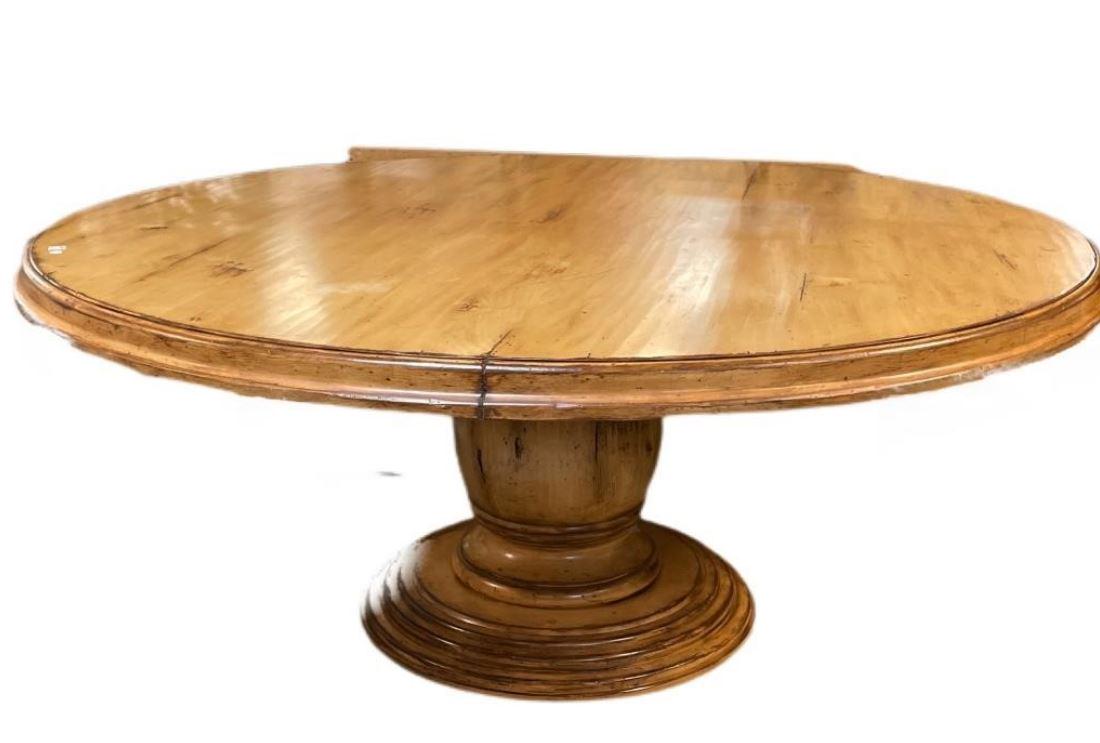 WOODLAND FURNITURE COUNTRY FRENCH DINING TABLE 70": WOODLAND FURNITURE COUNTRY FRENCH ROUND DINING TABLE-30" X 70" APPROX--GOOD PRE OWNED CONDITION -DP102021