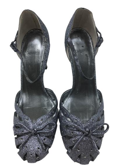 VTG CAPARROS METALLIC BOW FRON HEELS: VTG CAPARROS METALLIC BOW FRON HEELS -GOOD VINTAGE CONDITION