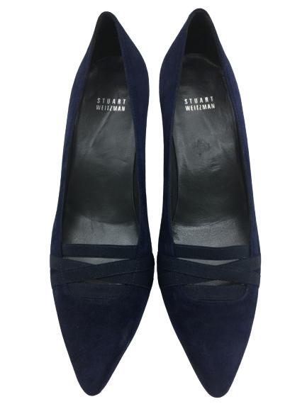 STUART WEITZMAN NAVY SUEDE PUMPS SZ 9.5: STUART WEITZMAN NAVY SUEDE PUMPS SZ 9.5 -GOOD CONDITION