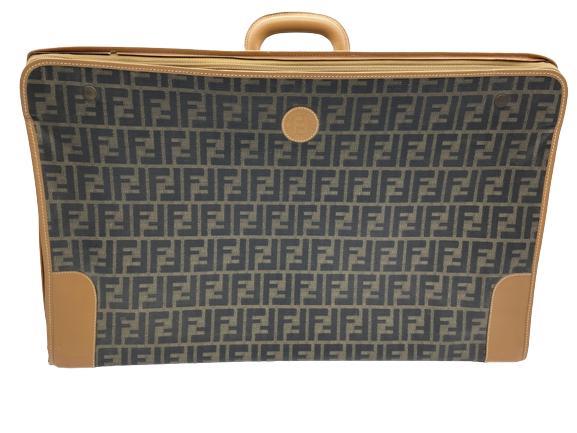 VINTAGE FENDI KHAKI ZUCCA SUITCASE TRUNK 23" (1 of 8)
