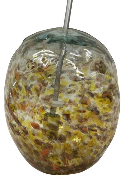 MURANO STYLE BLOWN GLASS LIGHT FIXTURE PENDANT 12": VINTAGE MURANO STYLE BLOWN GLASS LIGHT FIXTURE PENDANT -12" DIAMETER APPROX-GOOD OVERALL CONDITION, WIRED -DP32222