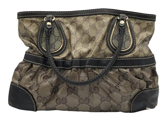 GUCCI MONOGRAMMED BROWN CRYSTAL COATED TOTE (1 of 5)