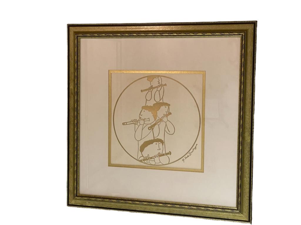 G. RODO BOULANGER GOLD MUSICIANS ART PRINT 19.5" (1 of 4)