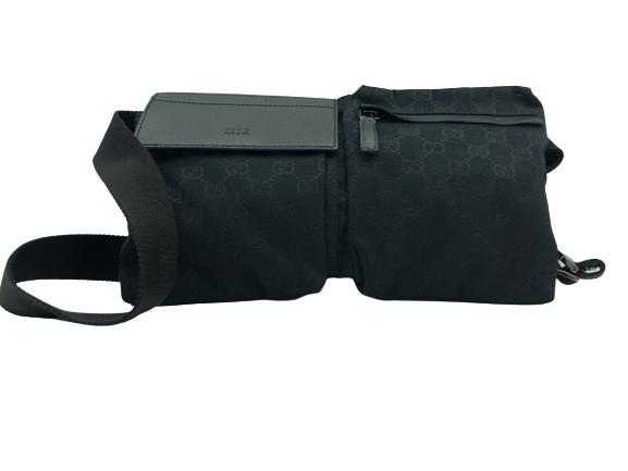 GUCCI MONOGRAMMED BLACK WAIST POUCH (1 of 4)