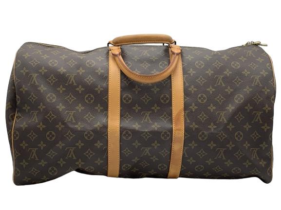 LOUIS VUITTON KEEPALL MONOGRAMMED CANVAS TRAVEL BA: Keepall-Brown Coated Canvas-Monogram Canvas-55*28*25cm-MI884 (April 1988)- AAU1674-BAG HAS BEEN AUTHENTICATED AND COA IS AVAILABLE
