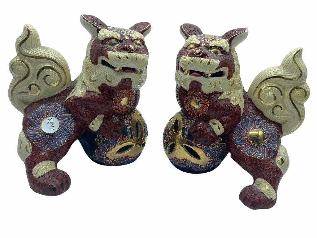VTG PAIR OF ANDREA SADAK ASIAN FOO DOGS: VTG PAIR OF ANDREA SADAK ASIAN FOO DOGS