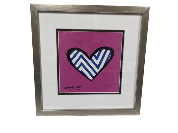 NICELY FRAMED CONTEMPORARY HEART PRINT (1 of 2)