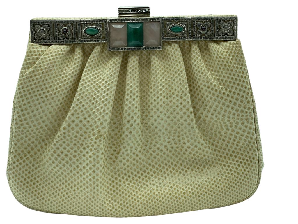 VTG JUDITH LIEBER LEATHER CLUTCH: -VTG JUDITH LIEBER LEATHER CLUTCH -BROKEN STRAP -JR 7/19