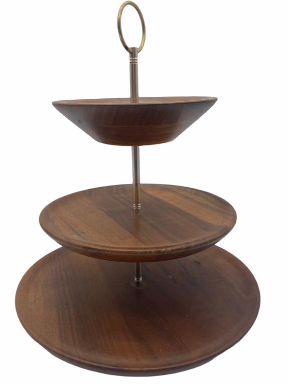 VTG DANISH MODERN STYLE 3 TIER SERVING TRAY (1 of 3)