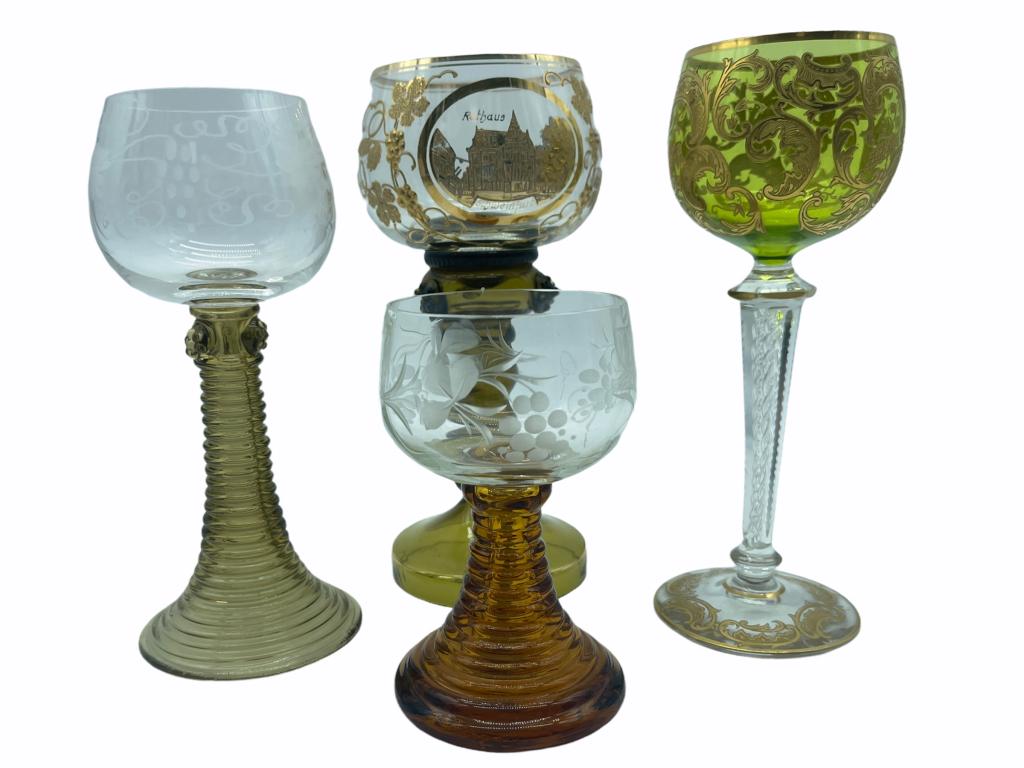 LOT OF VINTAGE MOSIER STYLE WINE GLASSES: LOT OF VINTAGE MOSIER STYLE WINE GLASSES