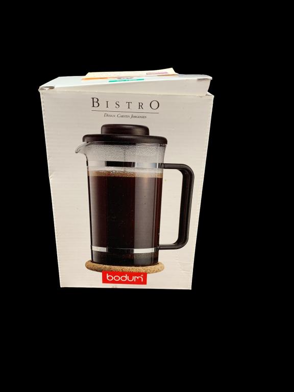 BODAM BISTRO COFFEEMAKER: BODAM BISTRO COFFEEMAKER DESIGN BY: CARSTEN JORGENSEN SERVES 8 CUPS - NEW CONDITION/ IN THE BOX