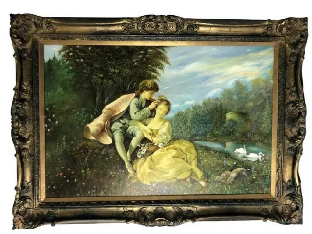 BOUCHER "THE FOUR SEASONS" OIL PAINTING 43" (1 of 6)