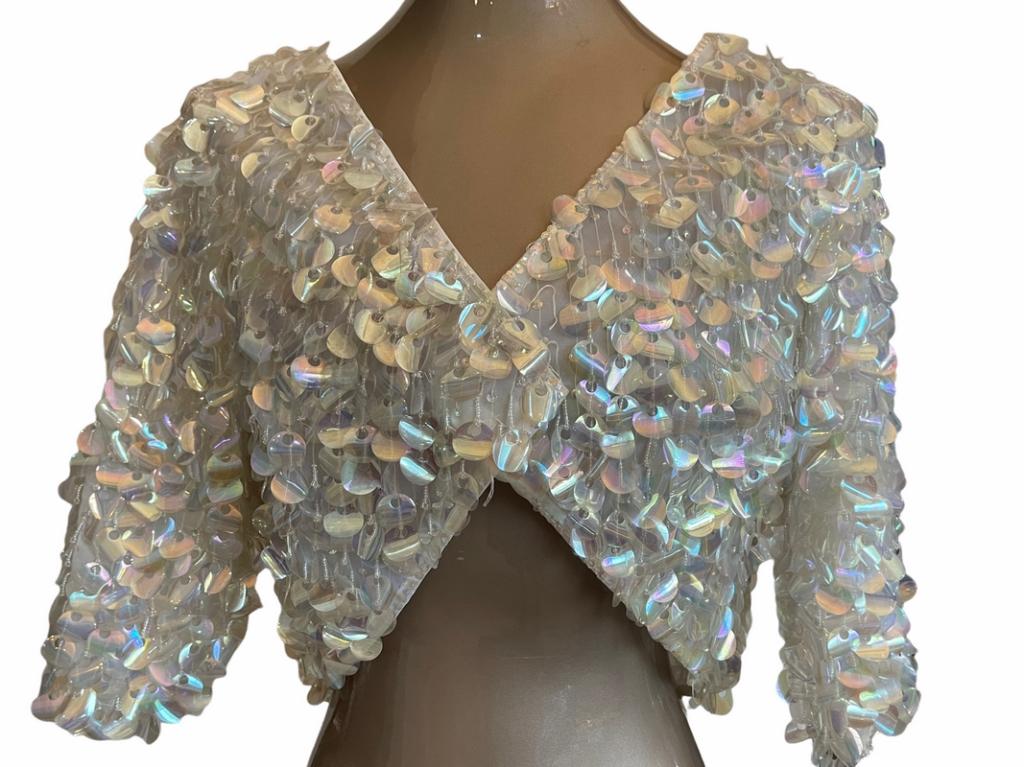 VTG GIMBELS CROPPED SEQUIN BOLERO STYLE JACKET (1 of 2)