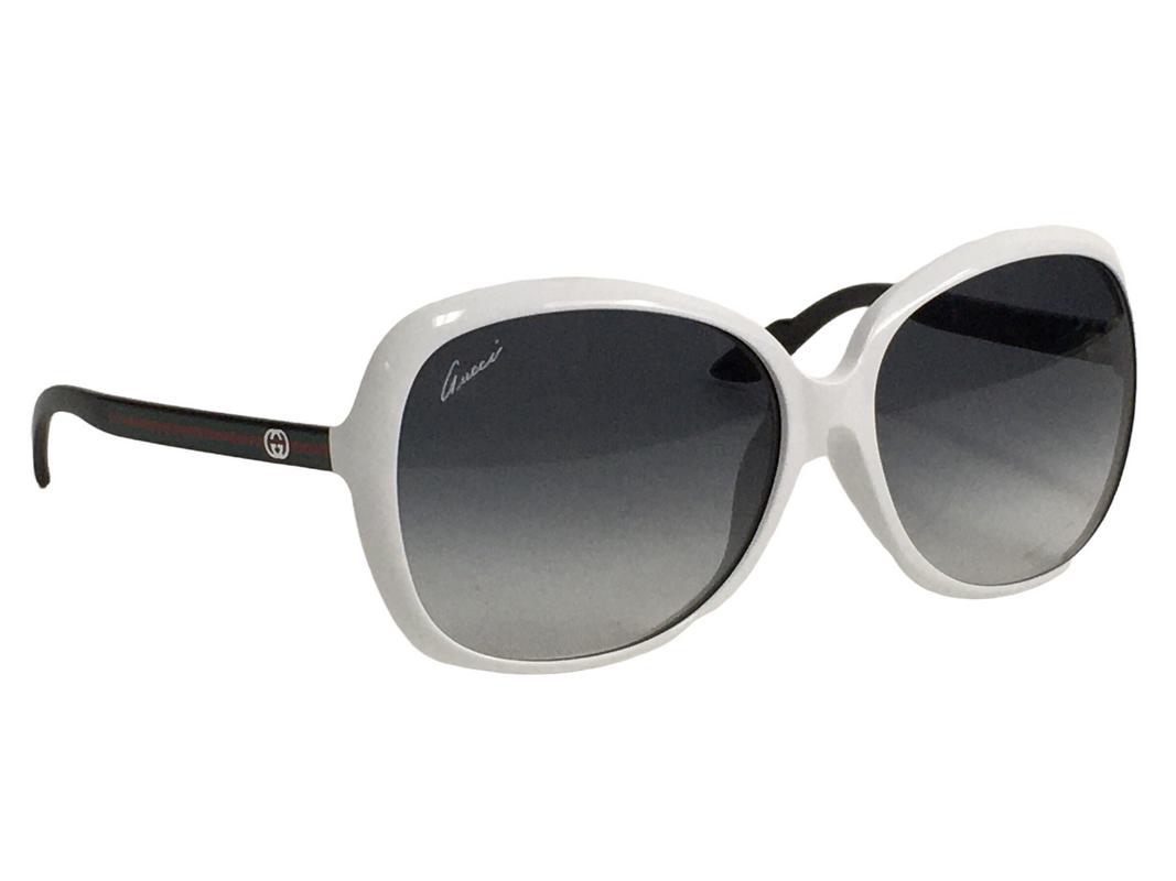 GUCCI EYEWEAR 3171 GG WEB SUNGLASSES: Gucci Eyewear 3171 GG Web SunglassesWhite/BlackStainless Steel without NickelResinSilverLense:59 [] Bridge:15 Temple: 135mmOVEJJ - AAS3557 All bags have been authenticated THIRD PARTY SHIPPING OR LOCA