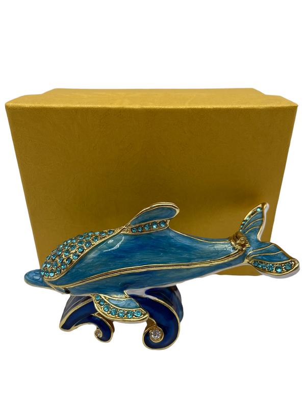 JAY STRONGWATER STYLE SWIMMING DOLPHIN TRINKET BOX (1 of 6)