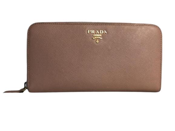 VTG PRADA PINK SAFFIANO LEATHER ZIP AROUND WALLET (1 of 7)