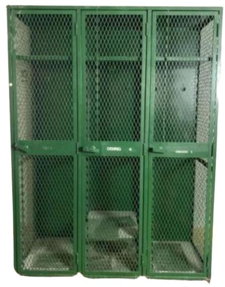 VINTAGE BASEBALL 3 CAGE STYLE SPORTS LOCKER 72" (1 of 3)