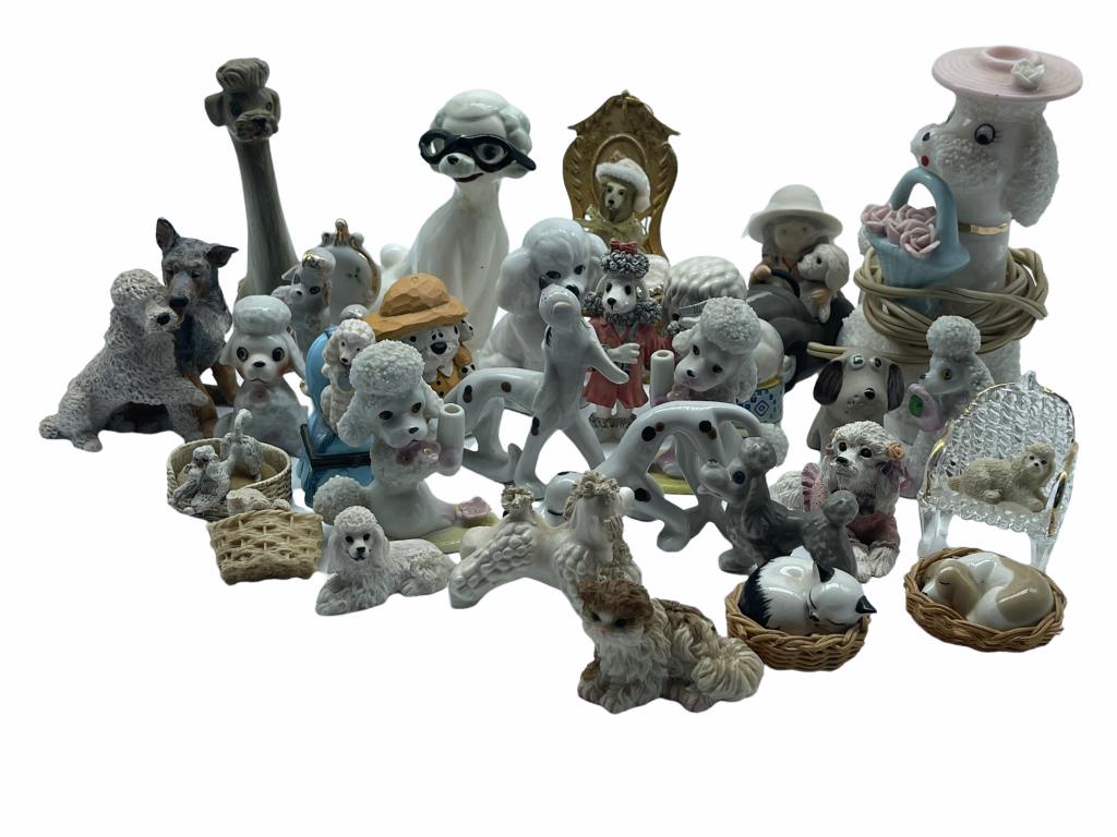 LOT OF VINTAGE COLLECTIBLE DOG FIGURINES: LOT OF VINTAGE COLLECTIBLE DOG FIGURINES THIRD PARTY SHIPPING OR LOCAL PICKUP REQUIRED ON ALL ITEMS. A list of shippers can be found in our Shipping Policy and in our Terms & Conditions of each au