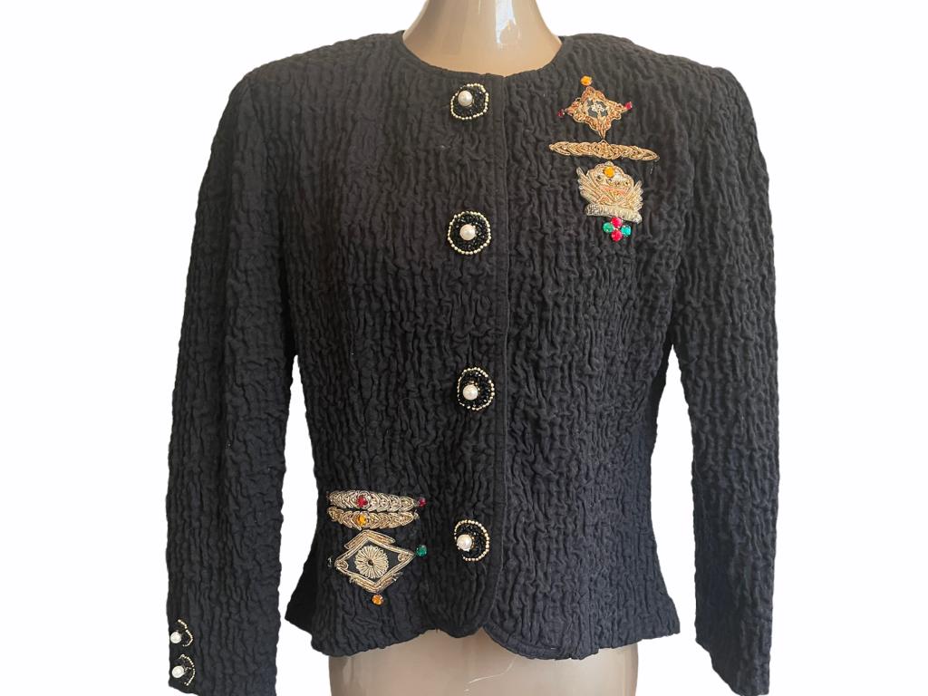 VTG JAYNAR NEW YORK  PEAL BUTTON JACKET SZ 12 (1 of 3)