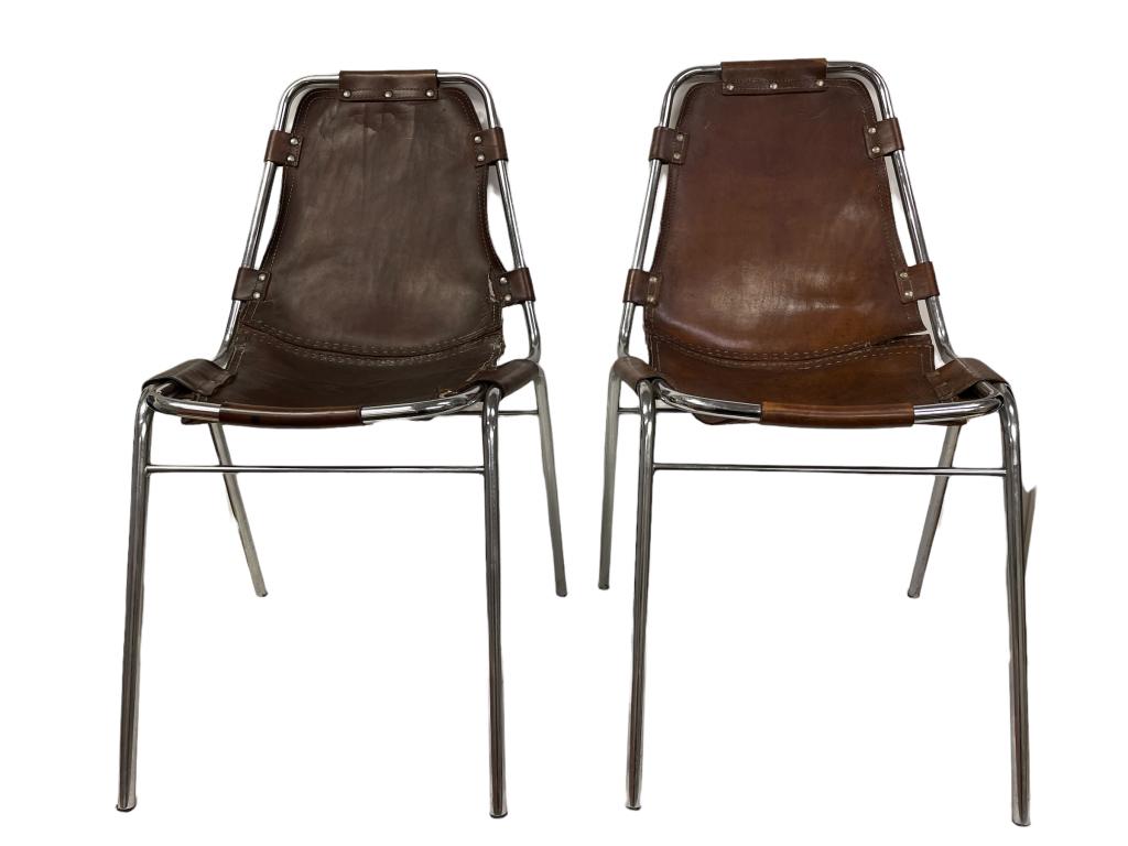 CHARLOTTE PERRIAND ART DECO LES ARCS CHAIRS, PAIR (1 of 20)