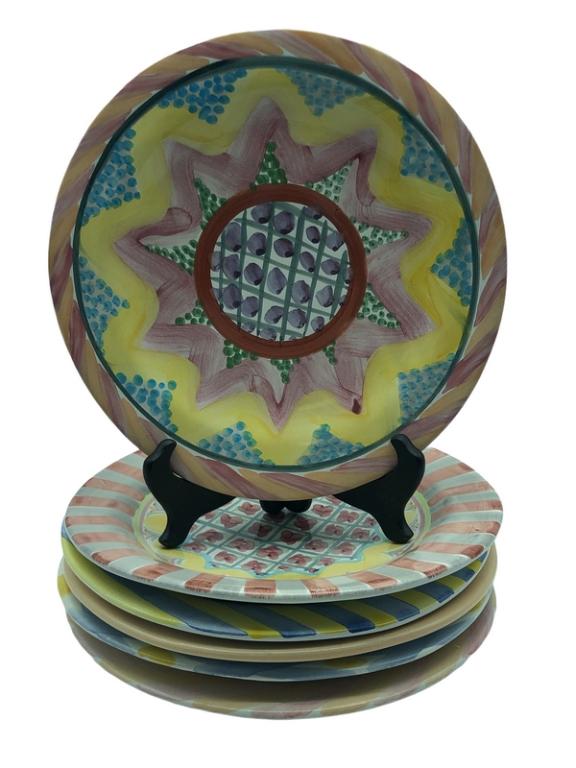 6 MACKENZIE-CHILDS HAND PAINTED DINNER PLATES (1 of 4)