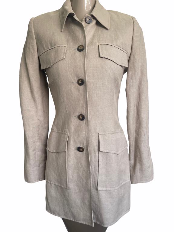 HUGO BUSCATI LINEN/RAYON BUTTON JACKET SZ 2 (1 of 2)