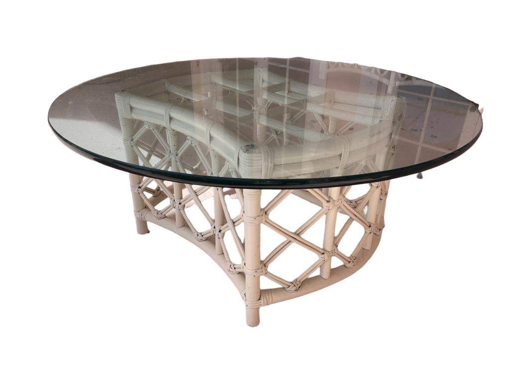 FICKS REED BAMBOO RATTAN SIDE TABLE 42" (1 of 5)