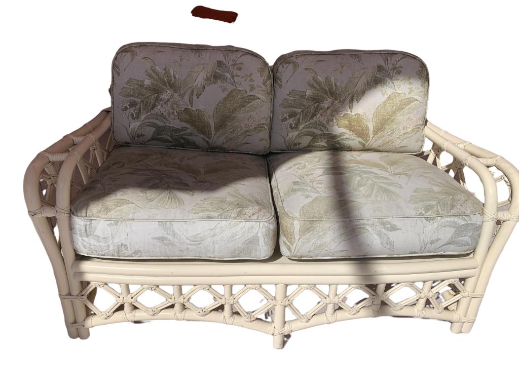 FICKS REED BAMBOO RATTAN LOVESEAT SOFA 42" (1 of 6)