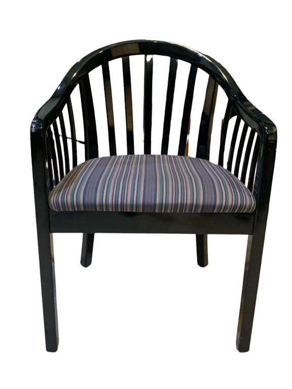 VINTAGE ASIAN STYLE BLACK LACQUER SIDE CHAIR 23" (1 of 6)
