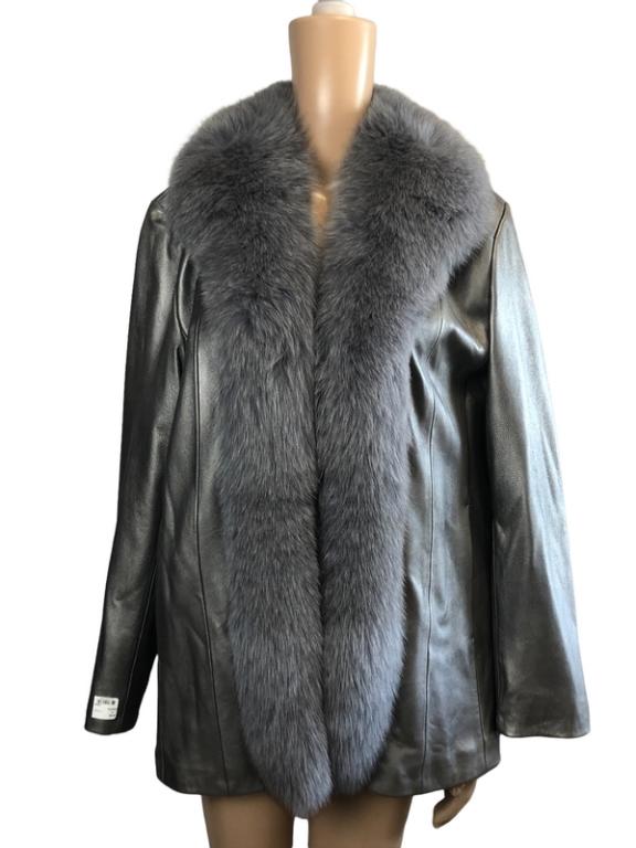 MARVIN RICHARDS VTGE MINK AND LEATHER JACKET SZ L (1 of 3)